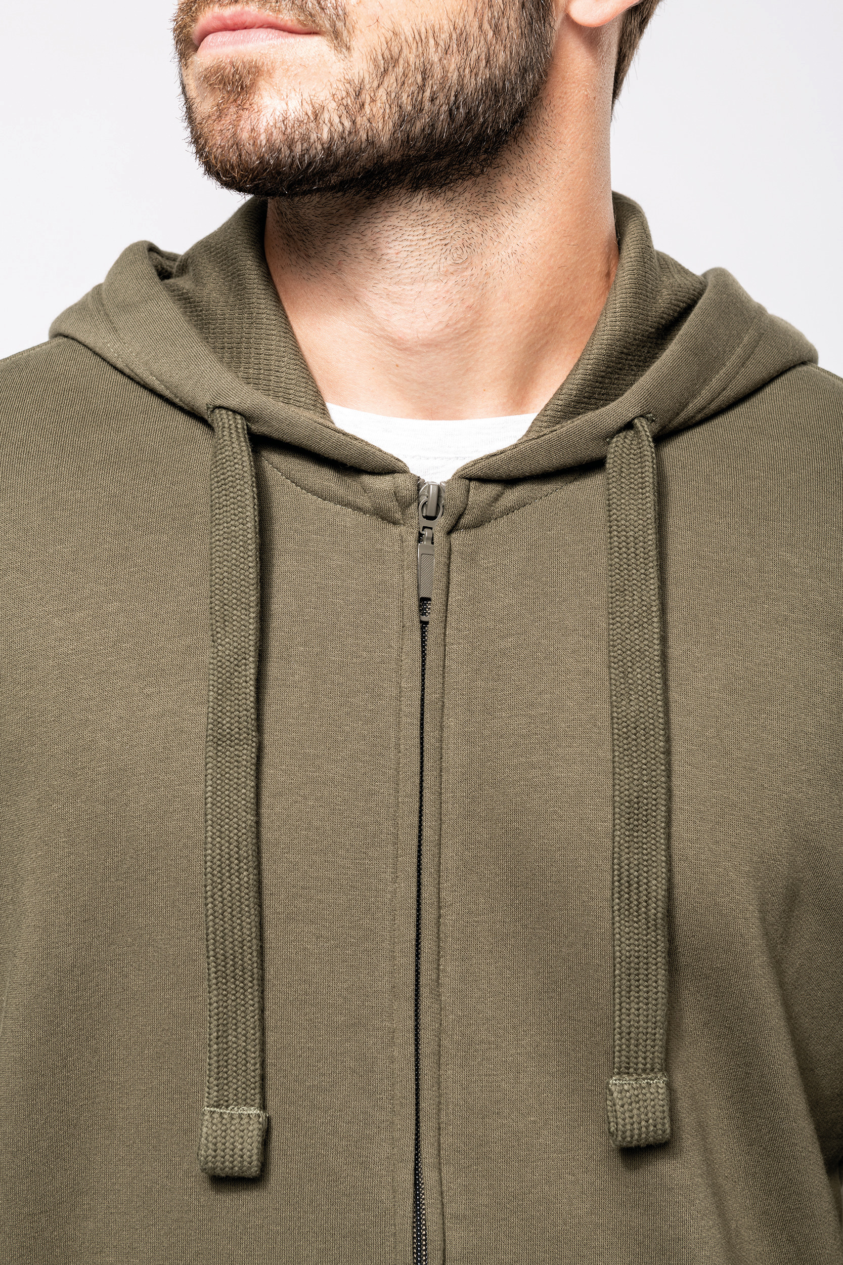 Sweater Hooded Cardigan Kariban K454 - closeup